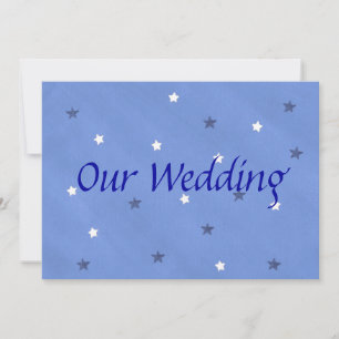 Blue and White Stars Custom Wedding Invitations