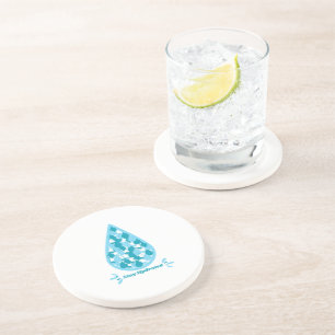Blue and white Stay Hydrated Coaster