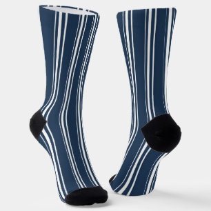 Blue And White Stripe Socks