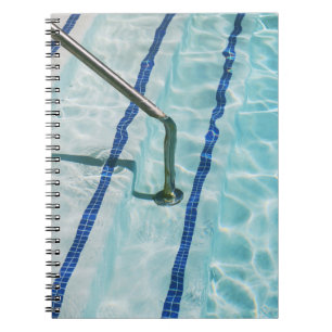 Blue and white stripe textile notebook