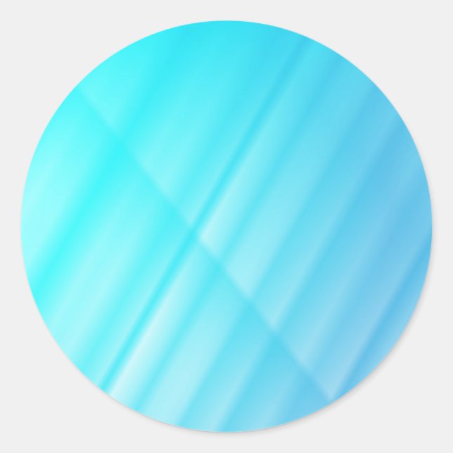 Blue and white striped abstract background classic round sticker (Front)