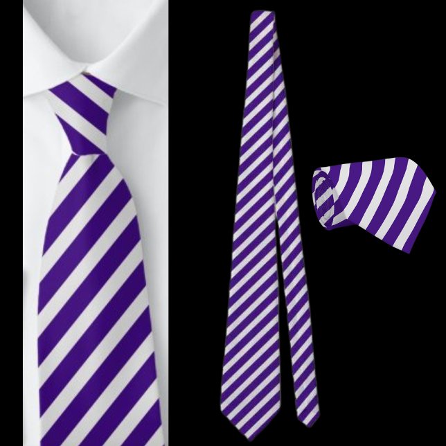 Blue And White Striped Abstract Pattern Neck Tie (Creator Uploaded)