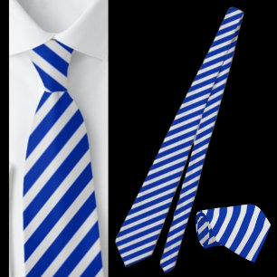 Blue And White Striped Abstract Pattern Neck Tie