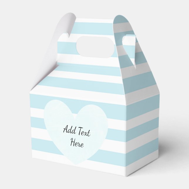Blue and White Striped Candy Treat Box (Front Side)