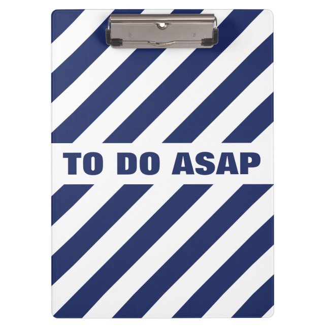 Blue And White Striped Clipboard (Front)