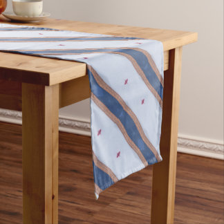 Blue and White Striped Design Medium Table Runner