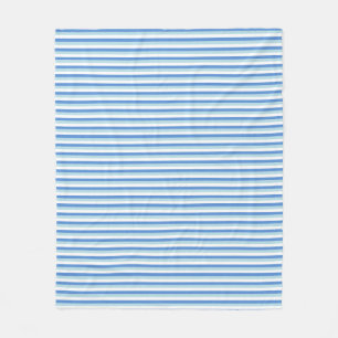 Blue and White Striped Fleece Blanket