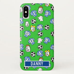 Blue and White Striped Football Shirts. Case-Mate iPhone Case