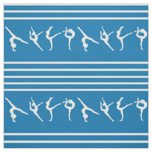 Blue and White Striped Gymnastics Fabric