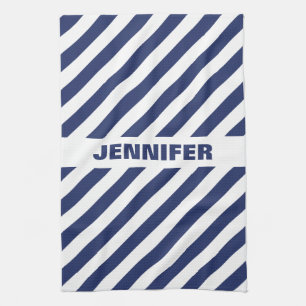 Blue And White Striped Kitchen Towel