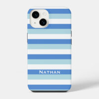 Blue and White Striped Personalised