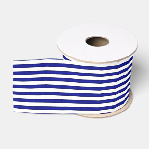 Blue and White Striped Ribbon Grosgrain Ribbon