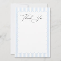 Blue and White Striped Thank You Cards