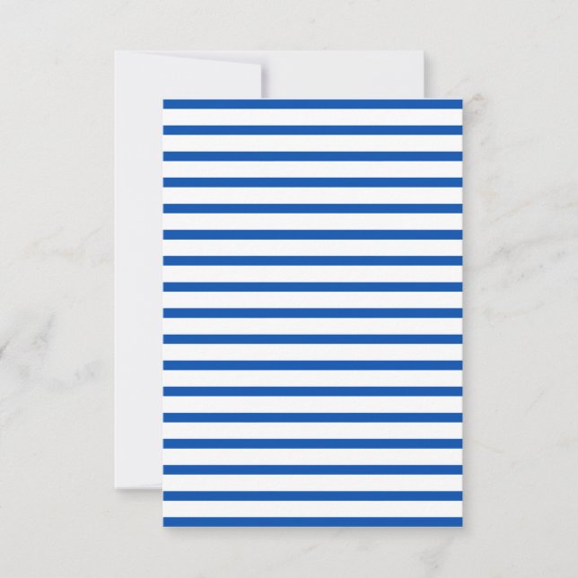 Blue and White Striped Wedding  Invitation (Front)
