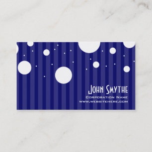 Blue and White Stripes and Polka Dots Business Card