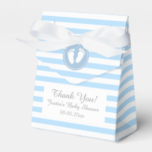 Blue and white stripes baby shower party favour bo favor box