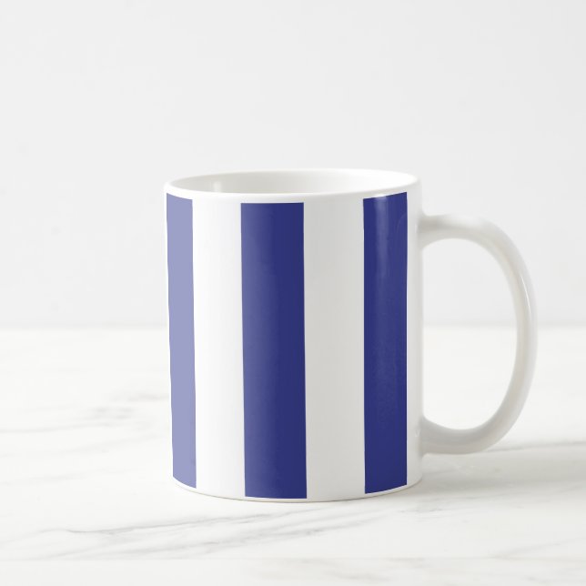 Blue and White Stripes Coffee Mug (Right)