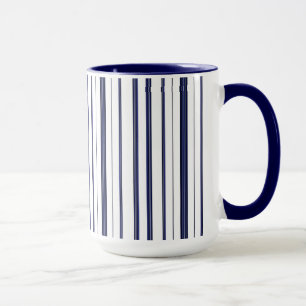 Blue and White Stripes - Dark Mug