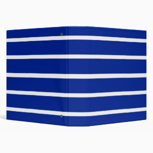 Blue and White Stripes Design Binder