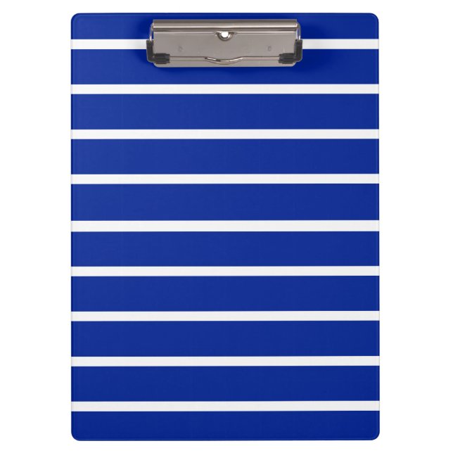 Blue and White Stripes Design Clipboard (Front)