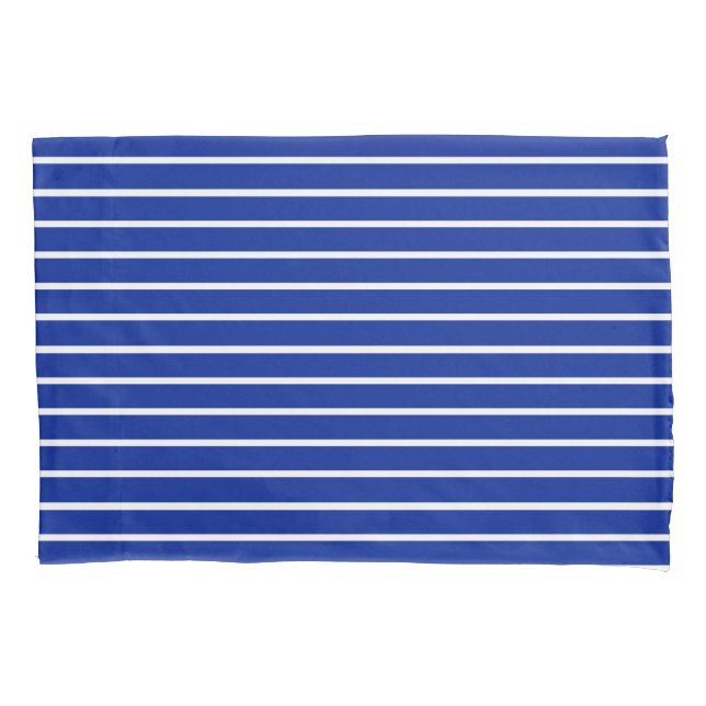 Blue and White Stripes Design Pillowcase (Front)