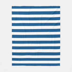 Blue and White Stripes Fleece Blanket