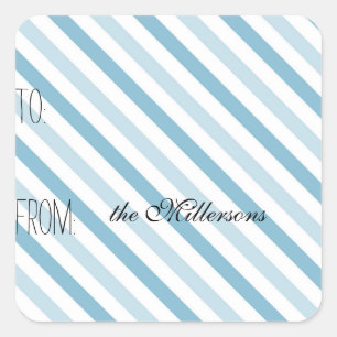 Blue and White Stripes Gift Tag