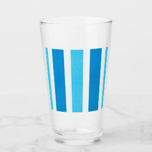 Blue and White Stripes Glass