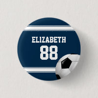 Blue and White Stripes Jersey Soccer Ball