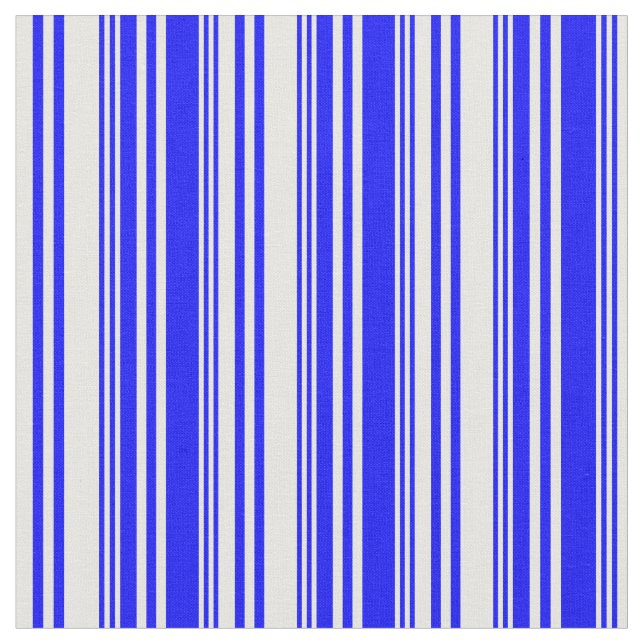 Blue and White Stripes/Lines Pattern Fabric (Close Up)