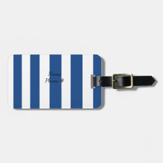 Blue And White Stripes Luggage Tag