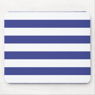 Blue and White Stripes Mouse Pad
