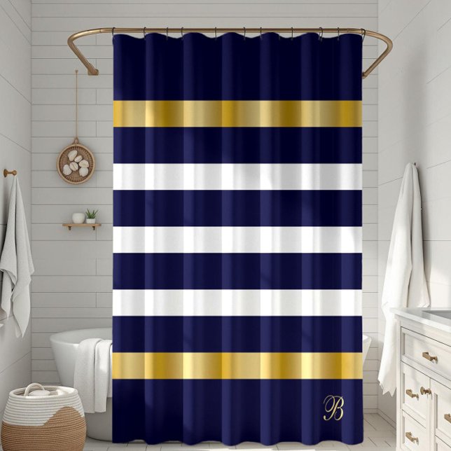 Blue and white stripes pattern gold accents (Creator Uploaded)