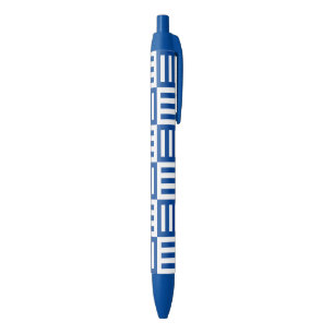 Blue and white stripes pattern ink pen