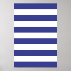 Blue and White Stripes Poster