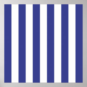 Blue and White Stripes Poster