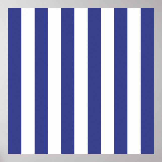 Blue and White Stripes Poster (Front)