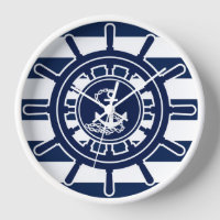 Blue and White Stripes, Ship's Wheel Anchor Symbol