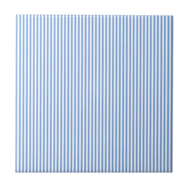 Blue and White Stripes Tile (Front)