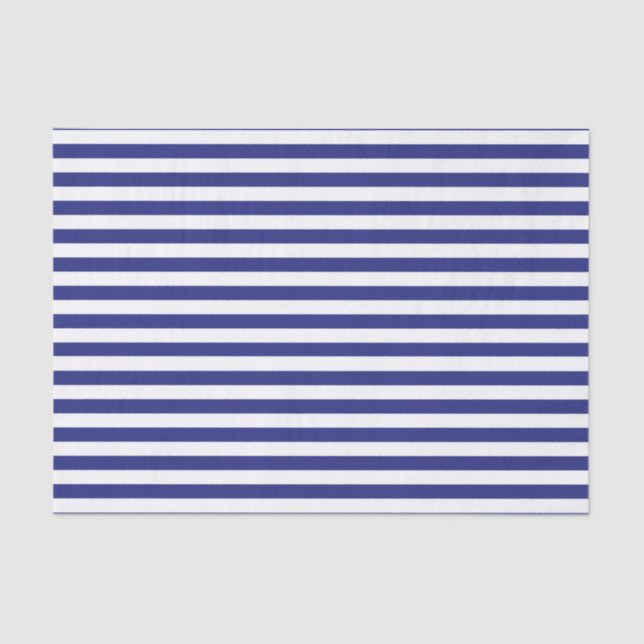Blue and White Stripes Tissue Paper (Front)
