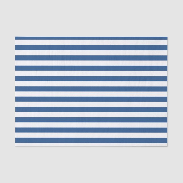 Blue and White Stripes Tissue Paper (Front)