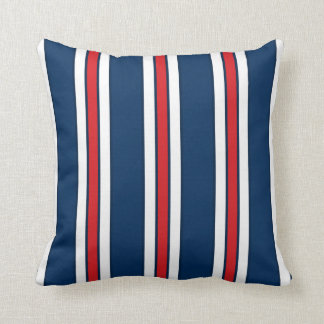 Blue and White Stripes with CUSTOMIZABLE ACCENT Throw Pillow