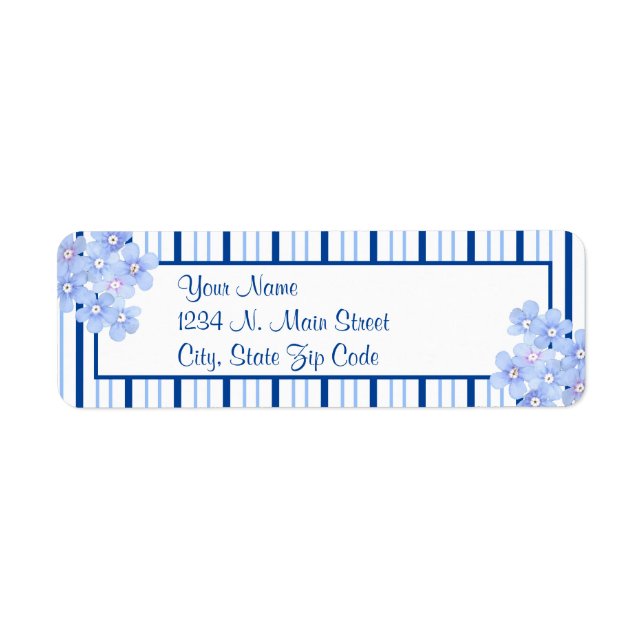 Blue And White Stripes With Floral Trim (Front)