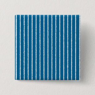 Blue and White Stripes with Uneven Lines 2 Inch Square Button