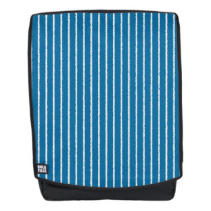 Blue and White Stripes with Uneven Lines Backpack