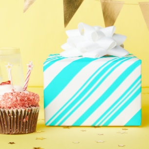 Blue and White Stripes Wrapping Paper