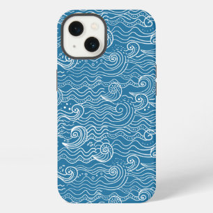 Blue and White Summer Ocean Waves iPhone 13 Case