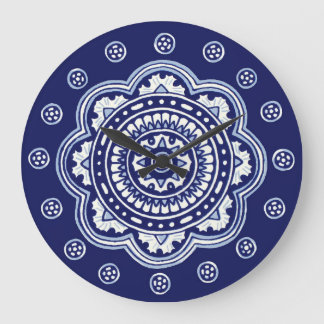 Blue and White Talavera Five Large Clock
