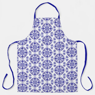 Blue and White Talavera Three Apron