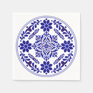 Blue and White Talavera Three Napkin